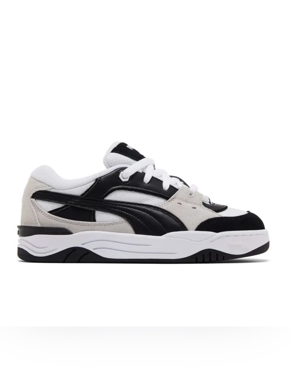Puma 180 Low Kids Black, White & Gray Low-Top Sneaker - 6
